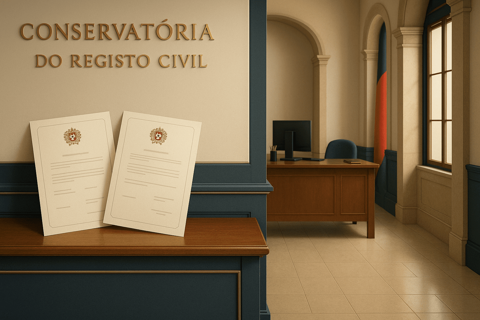 Foreign marriage transcription Portuguese nationality civil registry office Portugal 2025